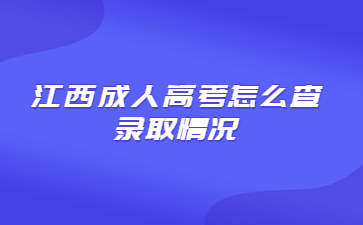 江西成人高考怎么查录取情况