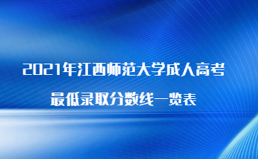 2021年江西师范大学成人高考最低录取分数线一览表