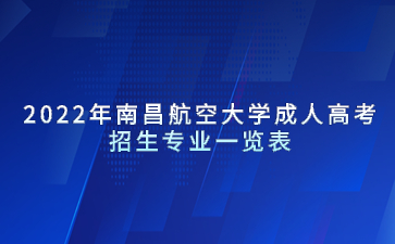 2022年南昌航空大学成人高考招生专业一览表