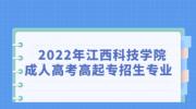 2022年江西科技学院成人高考高起专招生专业  