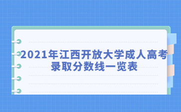 2021年江西开放大学成人高考录取分数线一览表