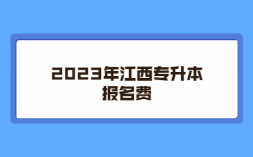 2023年江西专升本报名费
