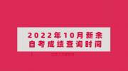 2022年10月新余自考成绩查询时间