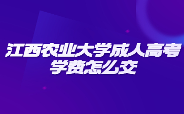 江西农业大学成人高考学费怎么交?