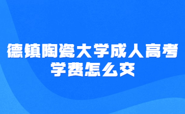 德镇陶瓷大学成人高考学费怎么交?