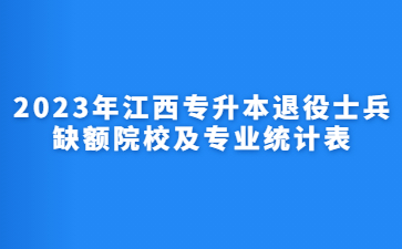 2023年江西专升本退役士兵缺额院校及专业统计表