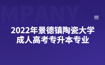 2022年景德镇陶瓷大学成人高考专升本专业