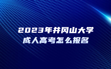 2023年井冈山大学成人高考怎么报名？